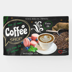 coffee shop espresso cafe drinks modern Business B Banner