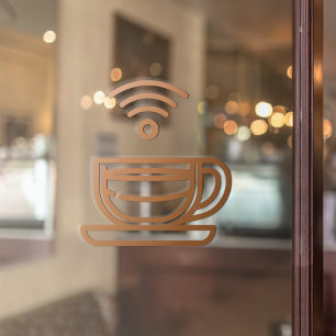 Coffee Shop Free WIFI Network Window Cling