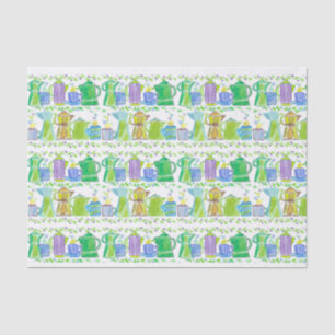 Coffee Shop French Press Cups Illustration Tissue Paper