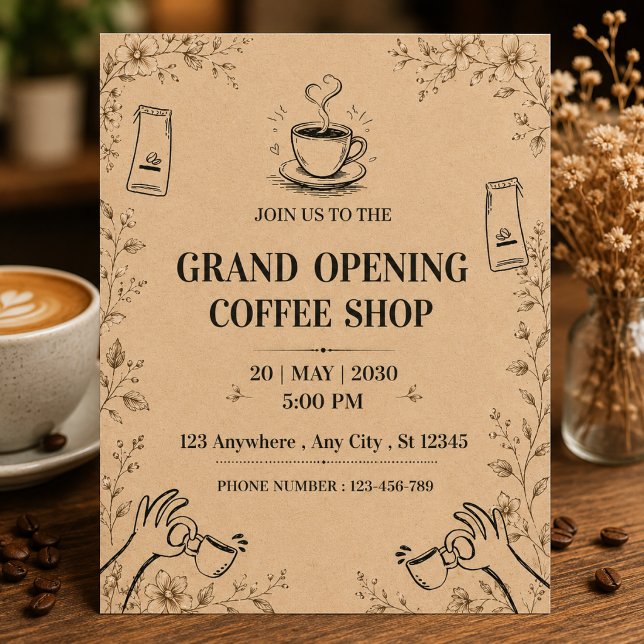 Coffee Shop Grand Opening Invitation (Creator Uploaded)