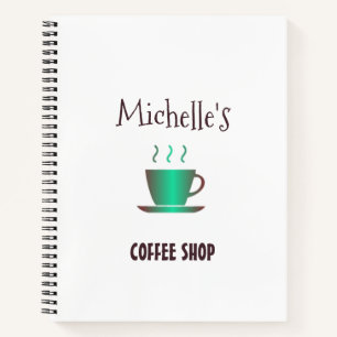 Coffee shop hot cup silhouette notebook