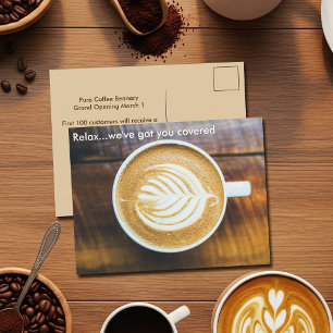 Coffee Shop Latte Custom Advertisment Postcard