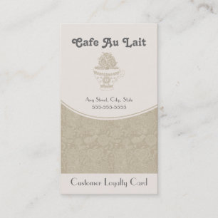 Coffee Shop Loyalty Punch Card Business Card