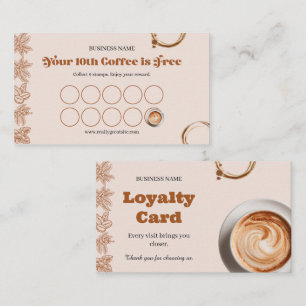 Coffee Shop Loyalty Punch Card Business Card