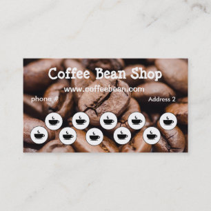 Coffee Shop Loyalty Punch Card Business Cards