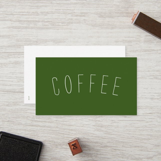 Coffee Shop Loyalty Simple Curve Punch Card (Front/Back In Situ)