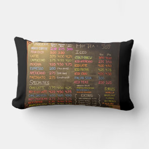 Coffee Shop Menu Board  -  Throw Pillow