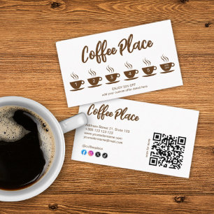 Coffee Shop Modern QR Code Loyalty Card