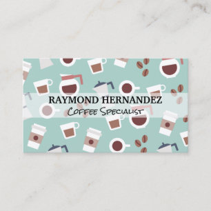 Coffee Shop Patterns Background Business Card