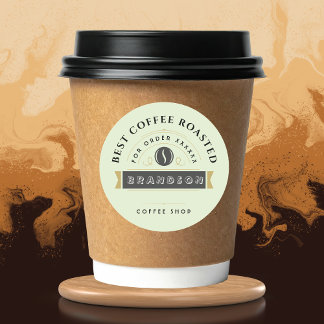 Coffee shop Personalized Branding  Classic Round Sticker