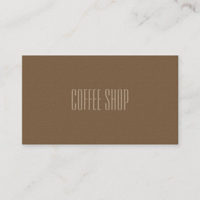Coffee Shop Professional Business Card (Front)