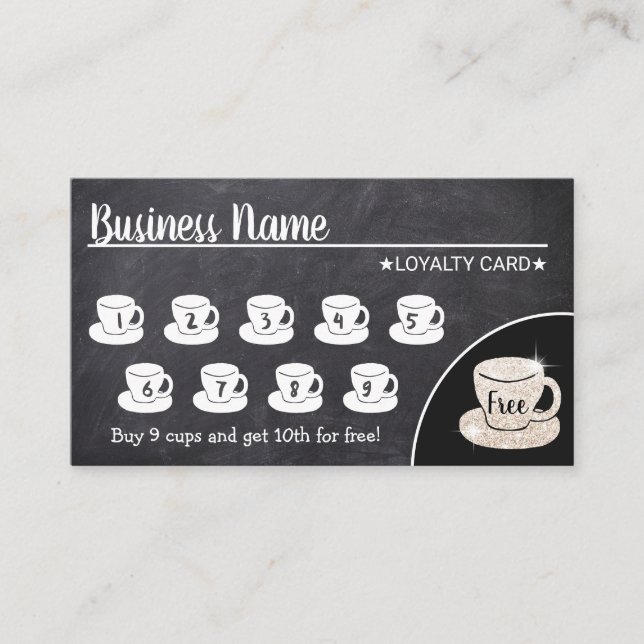Coffee Shop Rustic Chalkboard Customer Loyalty (Front)