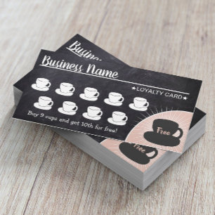 Coffee Shop Rustic Chalkboard Loyalty Punch Card