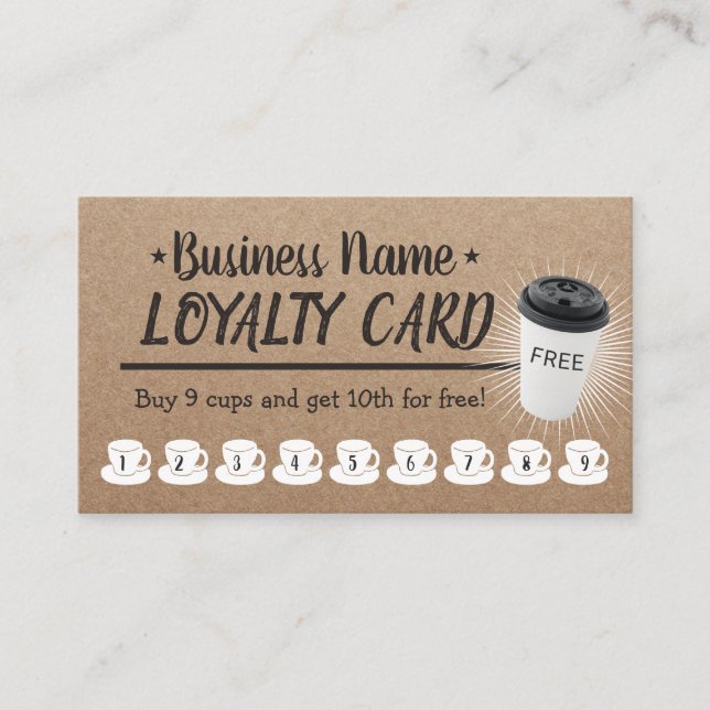 Coffee Shop Rustic Kraft Customer Loyalty (Front)