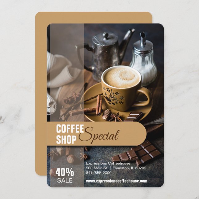 coffee shop sale flyer invitation (Front/Back)