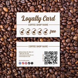 Coffee Shop Simple QR Code Loyalty Card