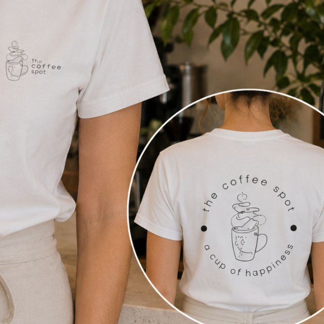 Coffee Shop Staff Uniform Shirt Custom Café Logo (Creator Uploaded)
