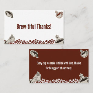 Coffee Shop Thank You Card - Brew-tiful Thanks