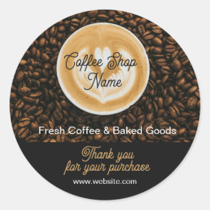 Coffee Shop Thank You Sticker   Cafe Thank You