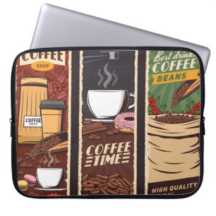 Coffee shop vintage vintage banners,  cafeteria an laptop sleeve