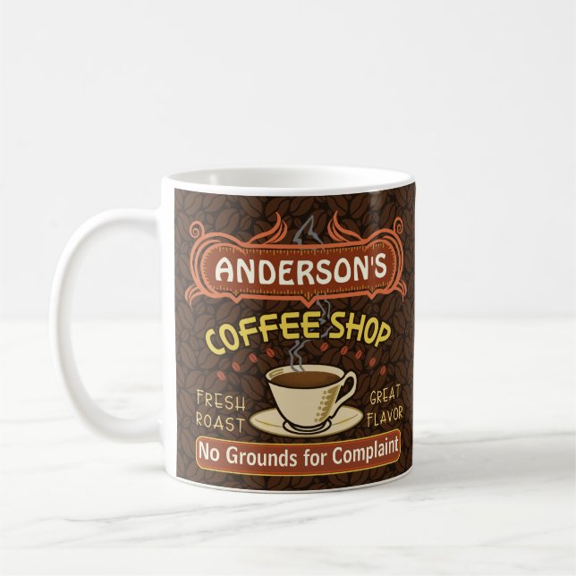 Coffee Shop with Mug Create Your Own Personalised (Left)