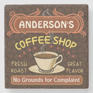 Coffee Shop with Mug Create Your Own Personalised Stone Coaster