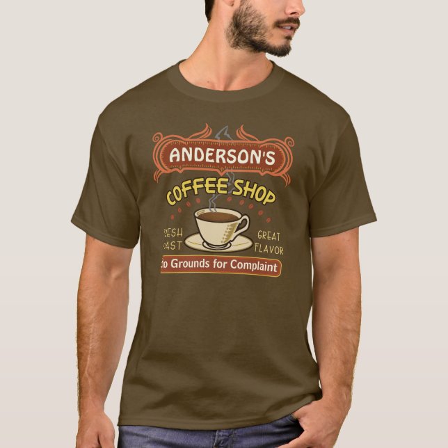 Coffee Shop with Mug Create Your Own Personalised T-Shirt (Front)