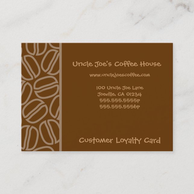 Coffee Shoppe Business and Punch Cards (Front)