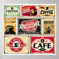 Coffee signs and labels collection. Retro and vint