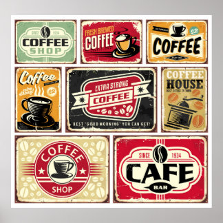 Coffee signs and labels collection. Retro and vint