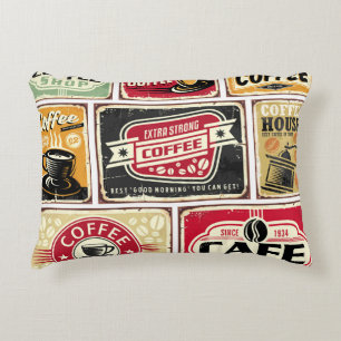 Coffee signs and labels collection. Retro and vint Decorative Cushion