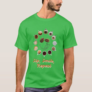 Coffee sip smile repeat gift for coffee lovers boy T-Shirt