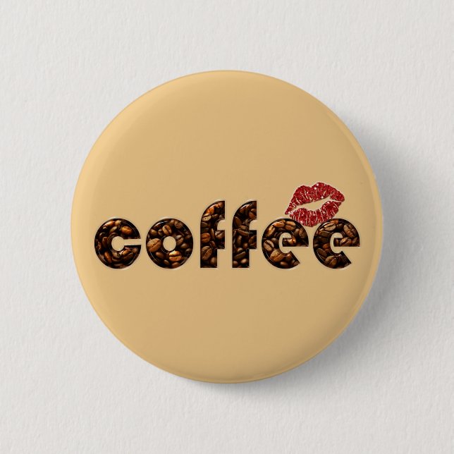 coffee smooch 6 cm round badge (Front)