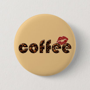 coffee smooch 6 cm round badge