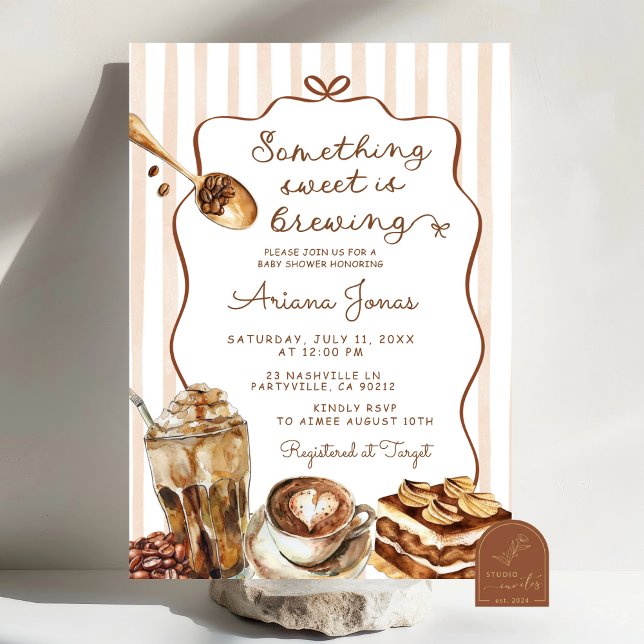 Coffee Something Sweet is Brewing Baby Shower Invitation (Creator Uploaded)