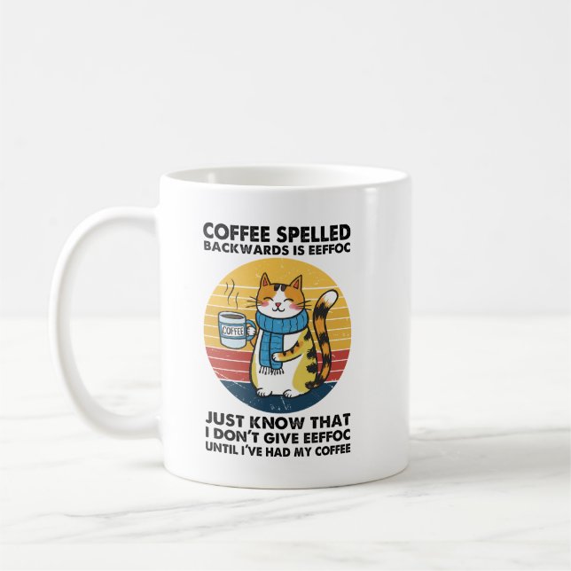 Coffee Spelled Backwards Is EEFFOC – Funny Caffein Coffee Mug (Left)