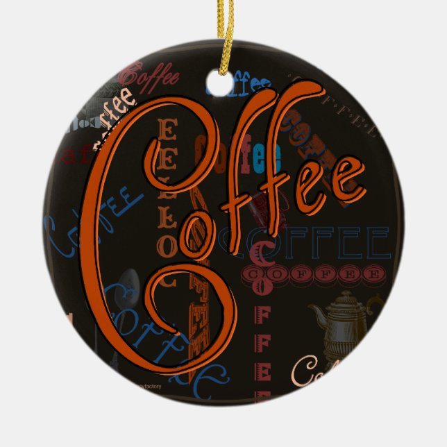 Coffee Spice Ceramic Tree Decoration (Front)