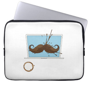 Coffee Spill Moustache Sleeve Funny Laptop Work