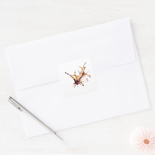 Coffee Spill Square Sticker (Envelope)