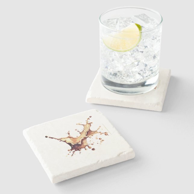 Coffee Spill Stone Coaster (Side)