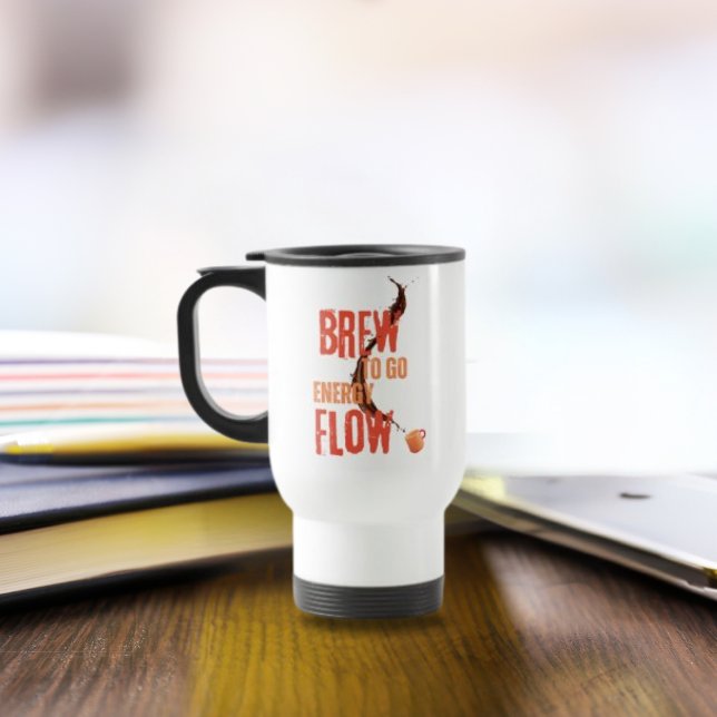 Coffee Spilled Brew To Go Energy Flow  Travel Mug (Creator Uploaded)