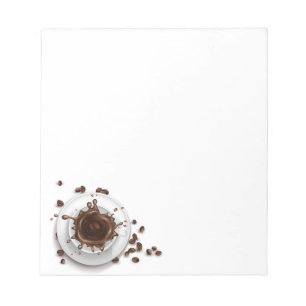 Coffee Splash Coffee Beans Art Notepad