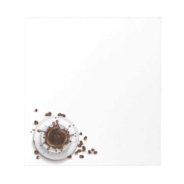 Coffee Splash Coffee Beans Art Notepad (Front)