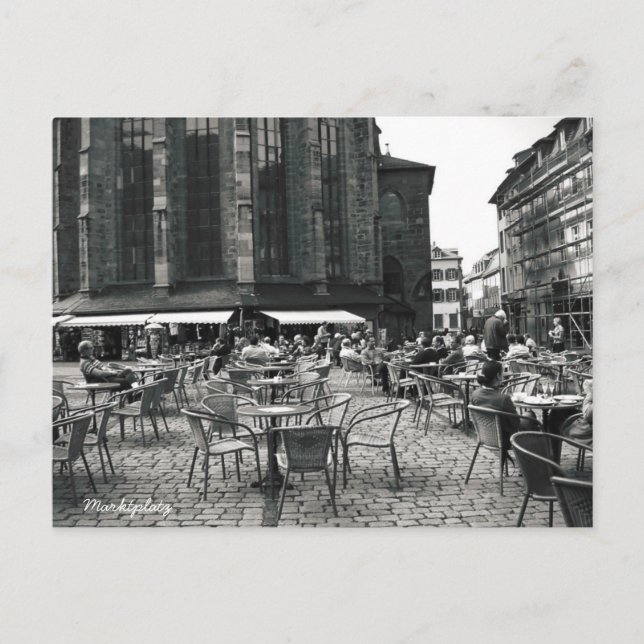 Coffee Square Black & White Photography Postcard (Front)
