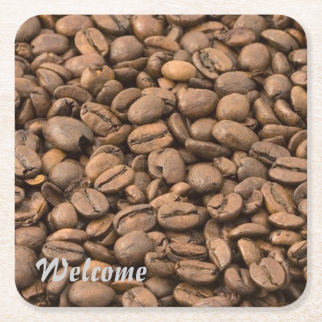 coffee square paper coaster (Front)