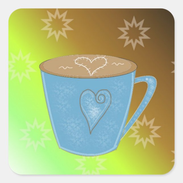 Coffee Square Sticker (Front)