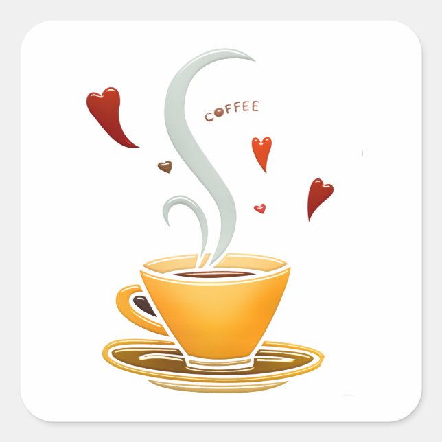 Coffee Square Sticker (Front)