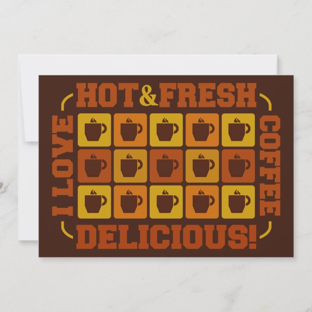 Coffee Squares invitation, customisable Invitation (Front)