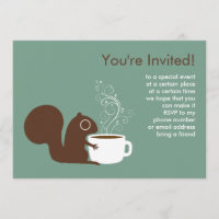 Coffee Squirrel Party Announcement