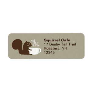 Coffee Squirrel Return Address Labels
